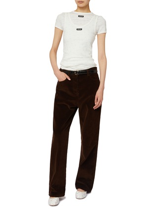 Figure View - Click To Enlarge - MIU MIU - Costina Floral Print Ribbed Cotton Jersey Tank Top