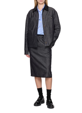 Figure View - Click To Enlarge - PRADA - Dark Wash Denim Jacket
