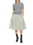 Figure View - Click To Enlarge - PRADA - Floral Print Knee Length A-Line Skirt