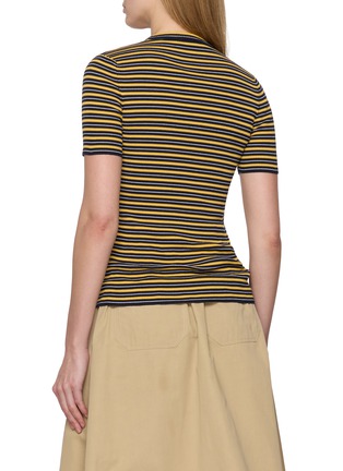 Back View - Click To Enlarge - PRADA - Striped Ribbed Knit Top