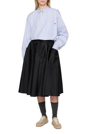 Figure View - Click To Enlarge - PRADA - Striped Zip Up Shirt