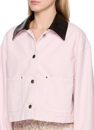  - PRADA - Contrast Collar Light Wash Denim Jacket