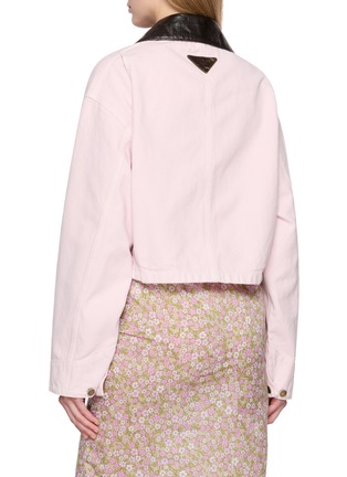 Back View - Click To Enlarge - PRADA - Contrast Collar Light Wash Denim Jacket