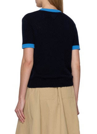 Back View - Click To Enlarge - PRADA - Short Sleeve Round Neck Cashmere Knit Top