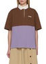 PRADA Short Sleeve Colour Block Cotton Polo Top