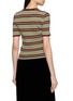 Back View - Click To Enlarge - PRADA - Striped Ribbed Crewneck Knit Top