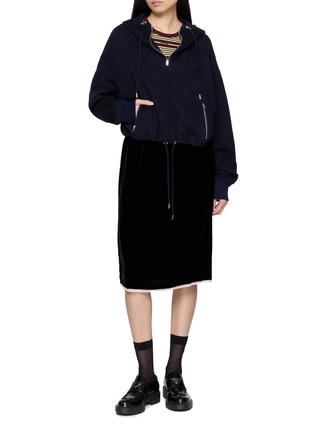 Figure View - Click To Enlarge - PRADA - Striped Ribbed Crewneck Knit Top