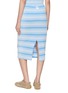 Back View - Click To Enlarge - PRADA - Striped Elasticated Waist Cotton Jersey Midi Skirt