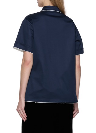 Back View - Click To Enlarge - PRADA - Short Sleeve Contrast Trim Polo Shirt