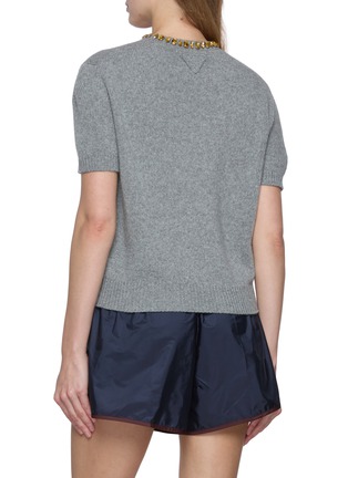 Back View - Click To Enlarge - PRADA - Short Sleeve Wool Cashmere Knit Top