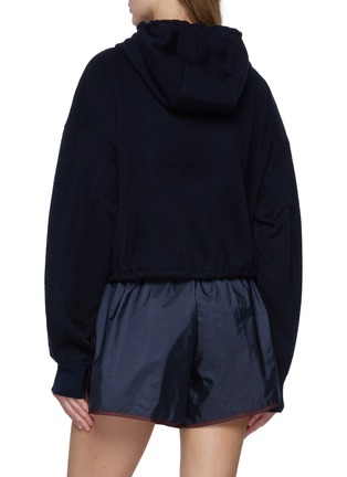Back View - Click To Enlarge - PRADA - Half Zip Wool Cashmere Hoodie