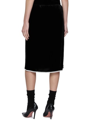 Back View - Click To Enlarge - PRADA - Lace Trimmed Midi Pencil Skirt