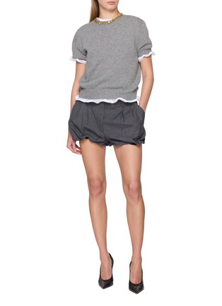 Figure View - Click To Enlarge - PRADA - Pleated Sculpted Wool Shorts