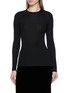 PRADA Long Sleeve Logo Pin Wool Knit Top