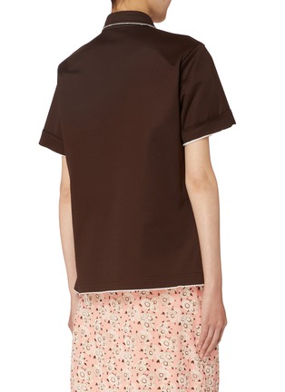 Back View - Click To Enlarge - PRADA - Lisle Cotton Polo Shirt