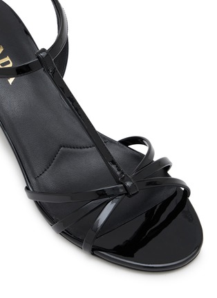 Detail View - Click To Enlarge - PRADA - 55 Patent Leather Wedge Sandals