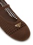 Detail View - Click To Enlarge - PRADA - Logo Appliqué Crochet Mary Jane Ballerinas
