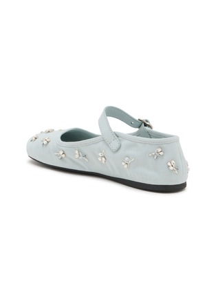  - MIU MIU - Embroidered Drill Mary Jane Flats