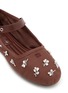 Detail View - Click To Enlarge - MIU MIU - Embroidered Drill Mary Jane Flats