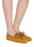 Figure View - Click To Enlarge - MIU MIU - Leather Boat Shoes