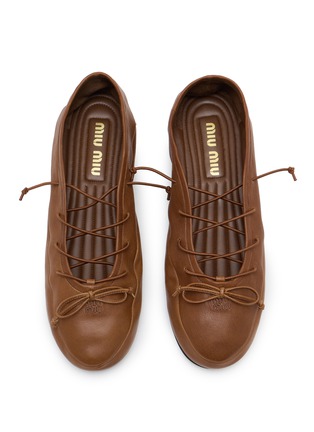 Detail View - Click To Enlarge - MIU MIU - Leather Ballerina Flats