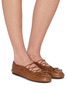 Figure View - Click To Enlarge - MIU MIU - Leather Ballerina Flats