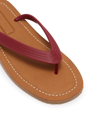 Detail View - Click To Enlarge - MIU MIU - Logo Embossed Flip Flops