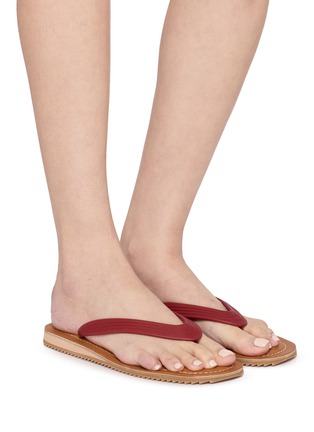 Figure View - Click To Enlarge - MIU MIU - Logo Embossed Flip Flops