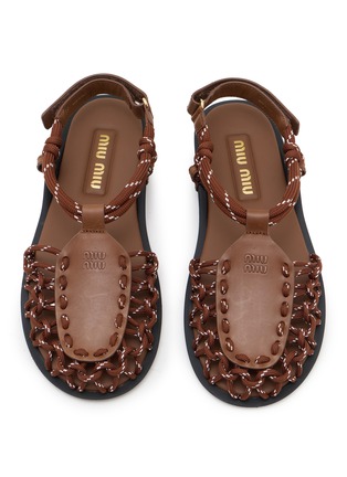 Detail View - Click To Enlarge - MIU MIU - Fisherman Cord Leather Sandals