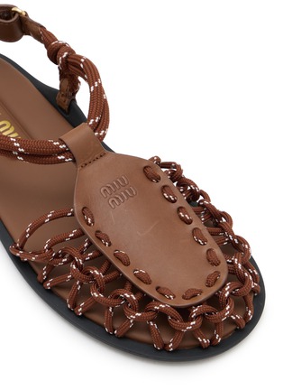 Detail View - Click To Enlarge - MIU MIU - Fisherman Cord Leather Sandals