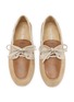Detail View - Click To Enlarge - MIU MIU - Suede Leather Deck Shoes
