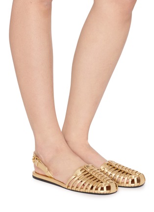 Figure View - Click To Enlarge - MIU MIU - Fisherman Leather Sandals