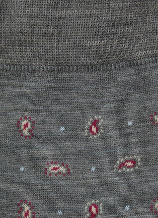 Detail View - Click To Enlarge - PANTHERELLA - Napier Paisley Spot Wool Blend Short Anklet Socks