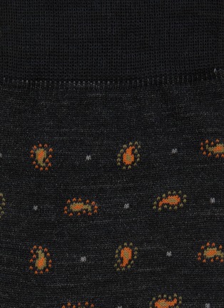 Detail View - Click To Enlarge - PANTHERELLA - Napier Paisley Spot Wool Blend Short Anklet Socks