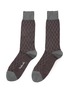 PANTHERELLA Kingsley Diamond Chequered Jacquard Cotton Blend Short Anklet Socks