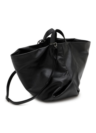 Detail View - Click To Enlarge - DISCORD YOHJI YAMAMOTO - Large Tulips Leather Handbag