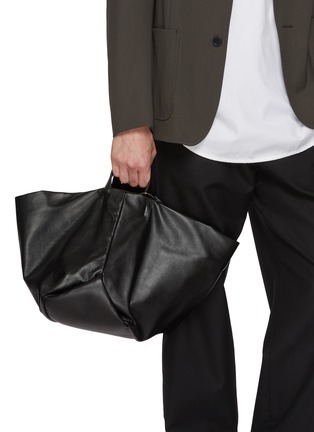 Figure View - Click To Enlarge - DISCORD YOHJI YAMAMOTO - Large Tulips Leather Handbag