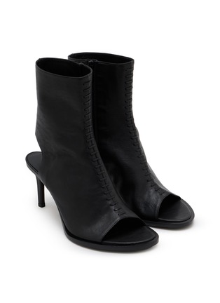 Detail View - Click To Enlarge - ANN DEMEULEMEESTER - Elvy 70 Peep Toe Leather Ankle Boots