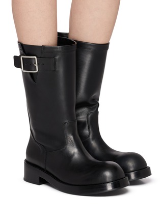 Figure View - Click To Enlarge - ANN DEMEULEMEESTER - Neldor Engineer Mid Leather Boots