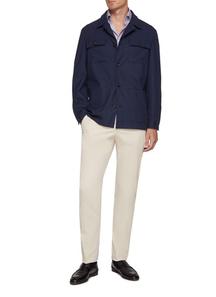 Figure View - Click To Enlarge - ETON  - Spread Collar Cotton Twill Shirt