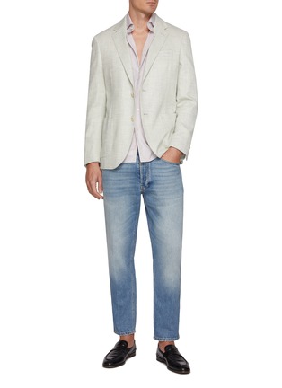 Figure View - Click To Enlarge - ETON  - Spread Collar Cotton Twill Shirt