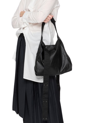 Back View - Click To Enlarge - DISCORD YOHJI YAMAMOTO - Small Rev Dot Leather Tote Bag