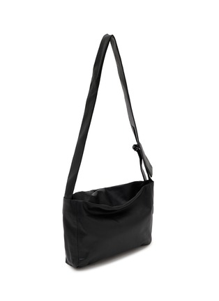 Detail View - Click To Enlarge - DISCORD YOHJI YAMAMOTO BAGS - Small Puff Leather Crossbody Bag