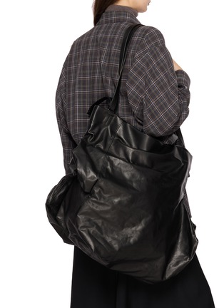 Figure View - Click To Enlarge - DISCORD YOHJI YAMAMOTO BAGS - Unevenness Leather Tote Bag
