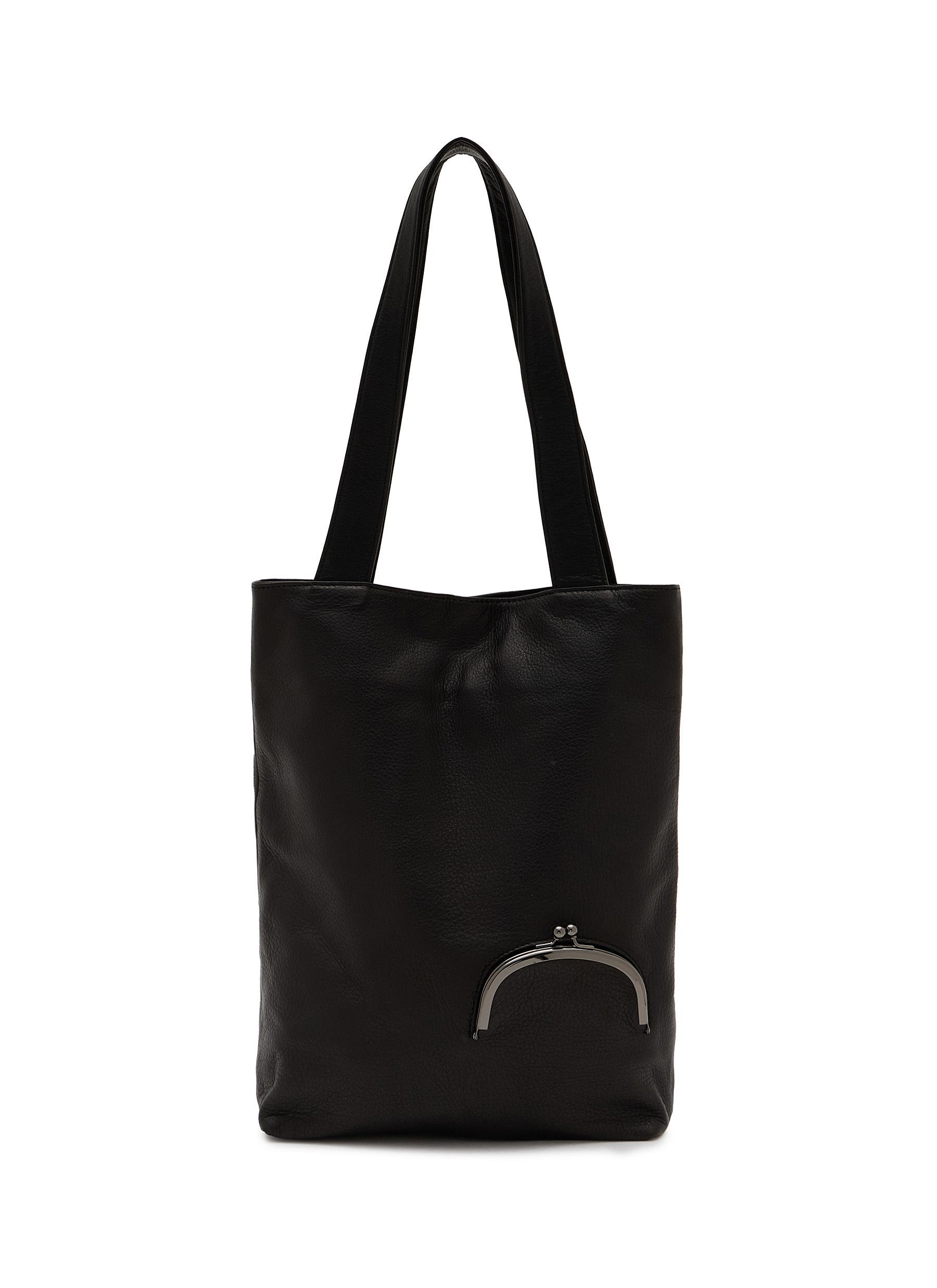 DISCORD YOHJI YAMAMOTO | Small Clasp Pocket Leather Tote Bag
