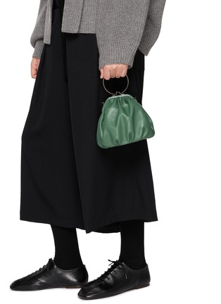 Figure View - Click To Enlarge - DISCORD YOHJI YAMAMOTO BAGS - Drape Clasp Leather Pouch