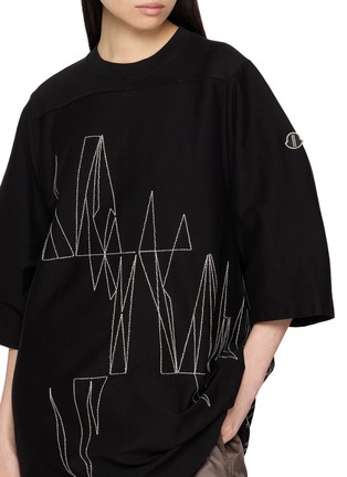  - RICK OWENS  - X Moncler Embroidered Logo Jumbo T-Shirt