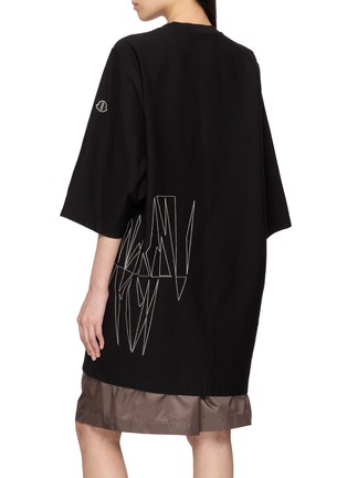 Back View - Click To Enlarge - RICK OWENS  - X Moncler Embroidered Logo Jumbo T-Shirt