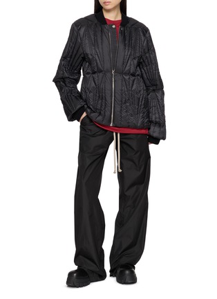 Figure View - Click To Enlarge - RICK OWENS  - X Moncler Lightweight Duvet Quilted Flight Jacket