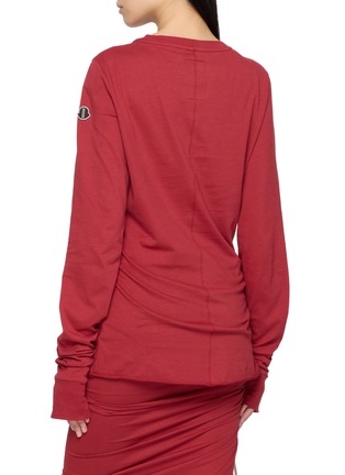 Back View - Click To Enlarge - RICK OWENS  - X Moncler Long Sleeve Girder Detail Cotton Top
